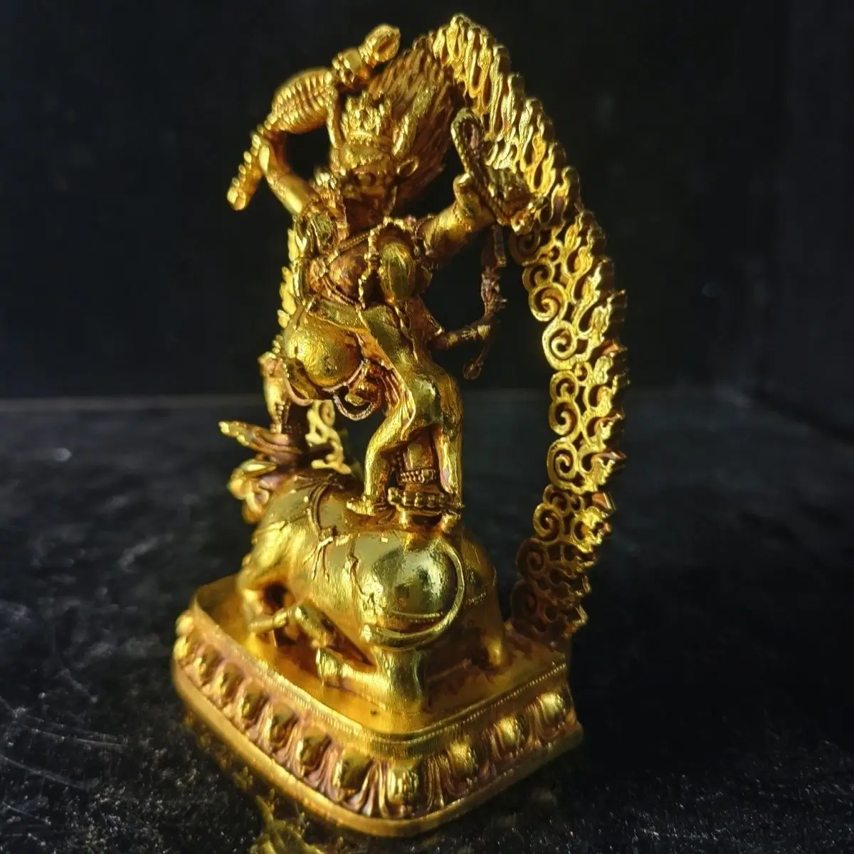 Tibetan yama dharmaraja statue tibetan dharma protector Ornament Decoration Tea Pet Figurines Desk Decor Accessories