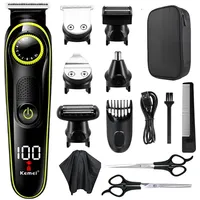 Kemei KM-696 Hair Clipper Professional Hair Trimmer Electric Nose Beard Trimmer Razor 5 in 1 Hair Cutting Machine Trimer Cutter