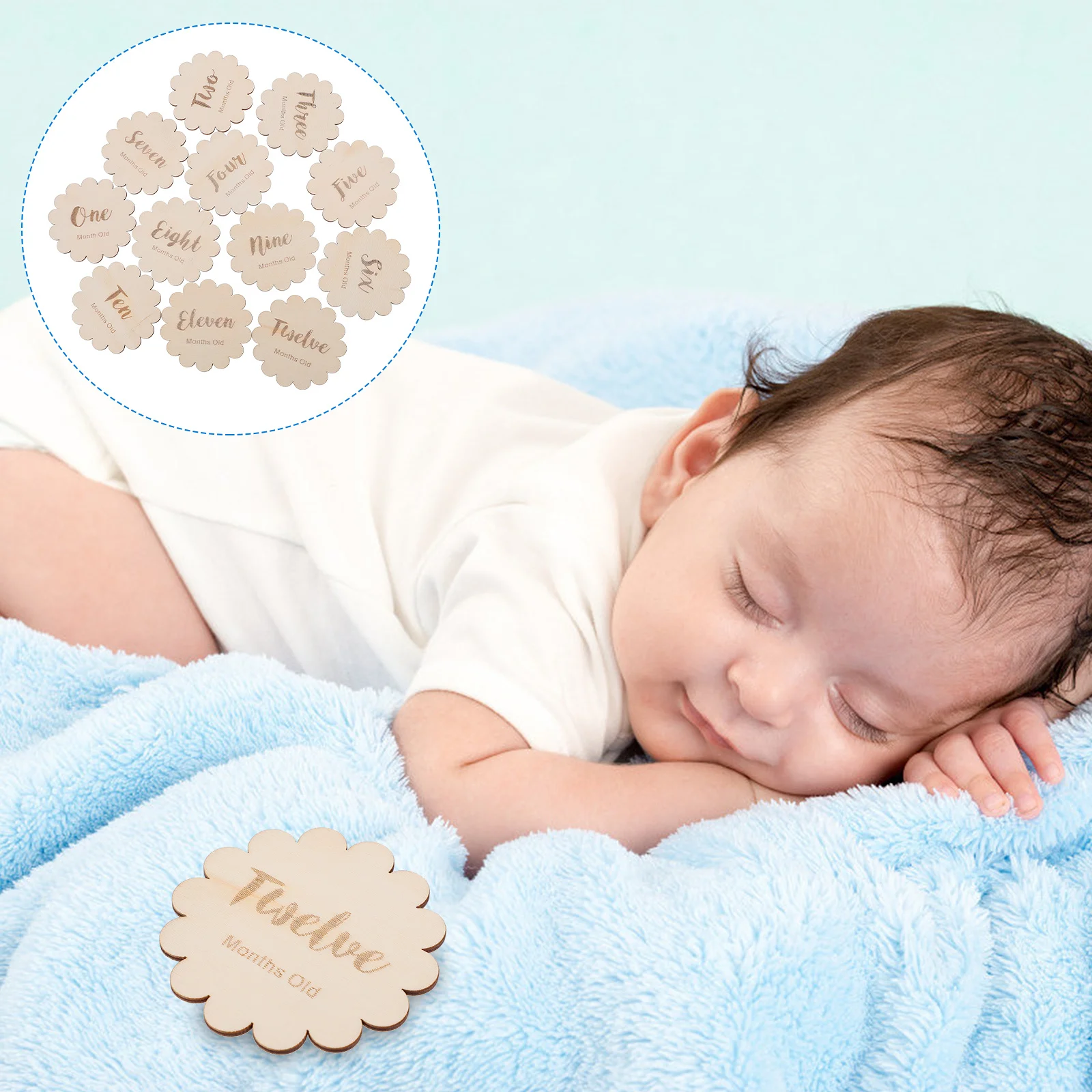 

12 шт. деревянные карты роста, реквизит для фотосессии на первый год, ежемесячный розвиток, отслеживание, день рождения, памятный подарок