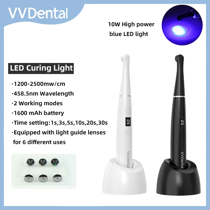 VVDental LED Curing Light Wireless 1 Second Curing Lamp Equipment 2500mW/cm² Resin Cure Photopolymerize Lamp Dentistry Machine