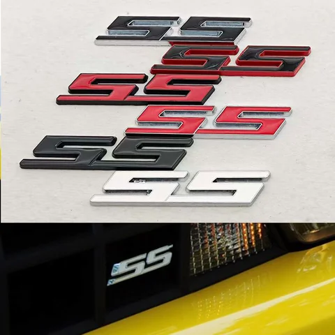 3D Metal SS Logo Sticker Front Grill Emblem Badge For Chevrolet Onix Blazer lumina Camaro Cruze Travers Monza Car Accessories