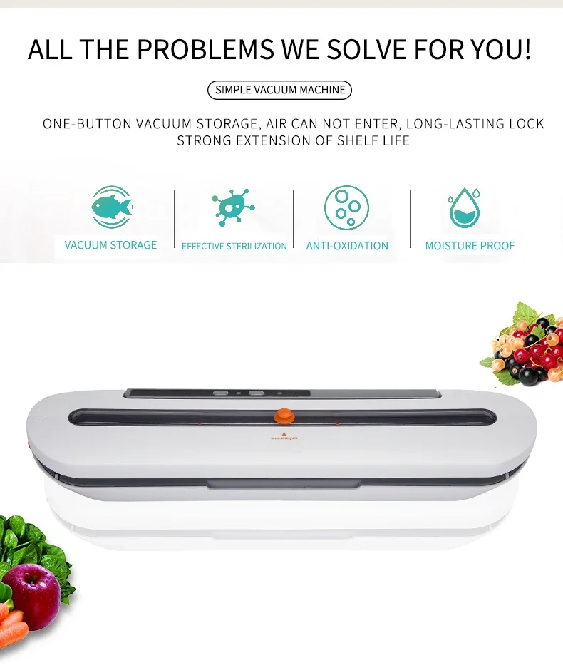 Upgraded Automatic Food Sealer Machine with 10 Sealing Bags | Food Vacuum Air Sealing System