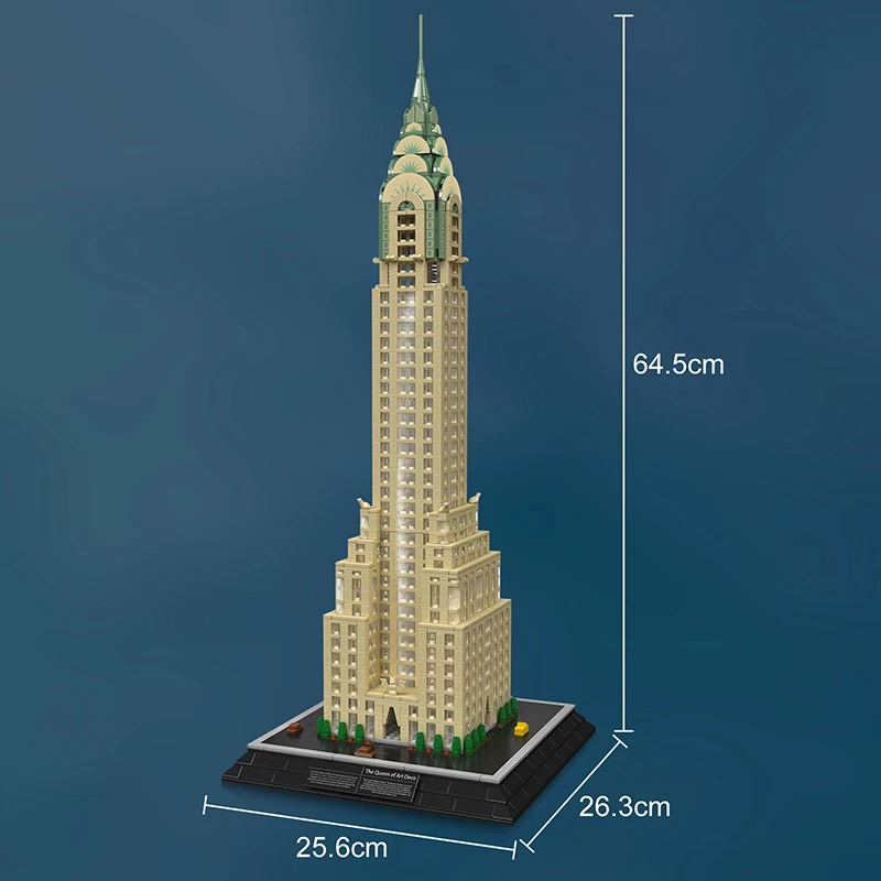 Mould King  Architecture Clamping Building Block Set, 2265 Pieces Skyscraper 22036 Model Toys Kit with LED Lighting
