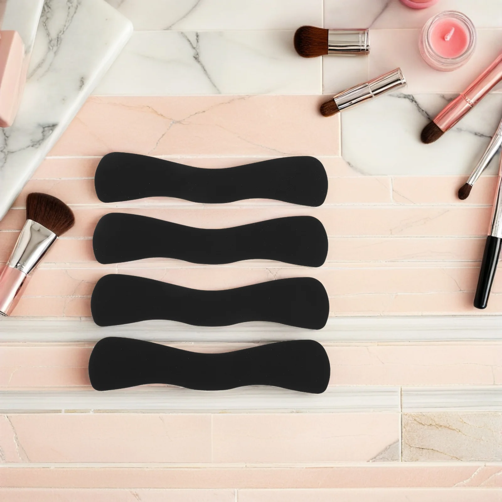 แผ่นซิลิโคนรองหน้าผากสำหรับต่อขนตา 4 ชิ้น แผ่นรองขนตาแบบใช้ซ้ำได้ สบาย แผ่นติดขนตาปลอม