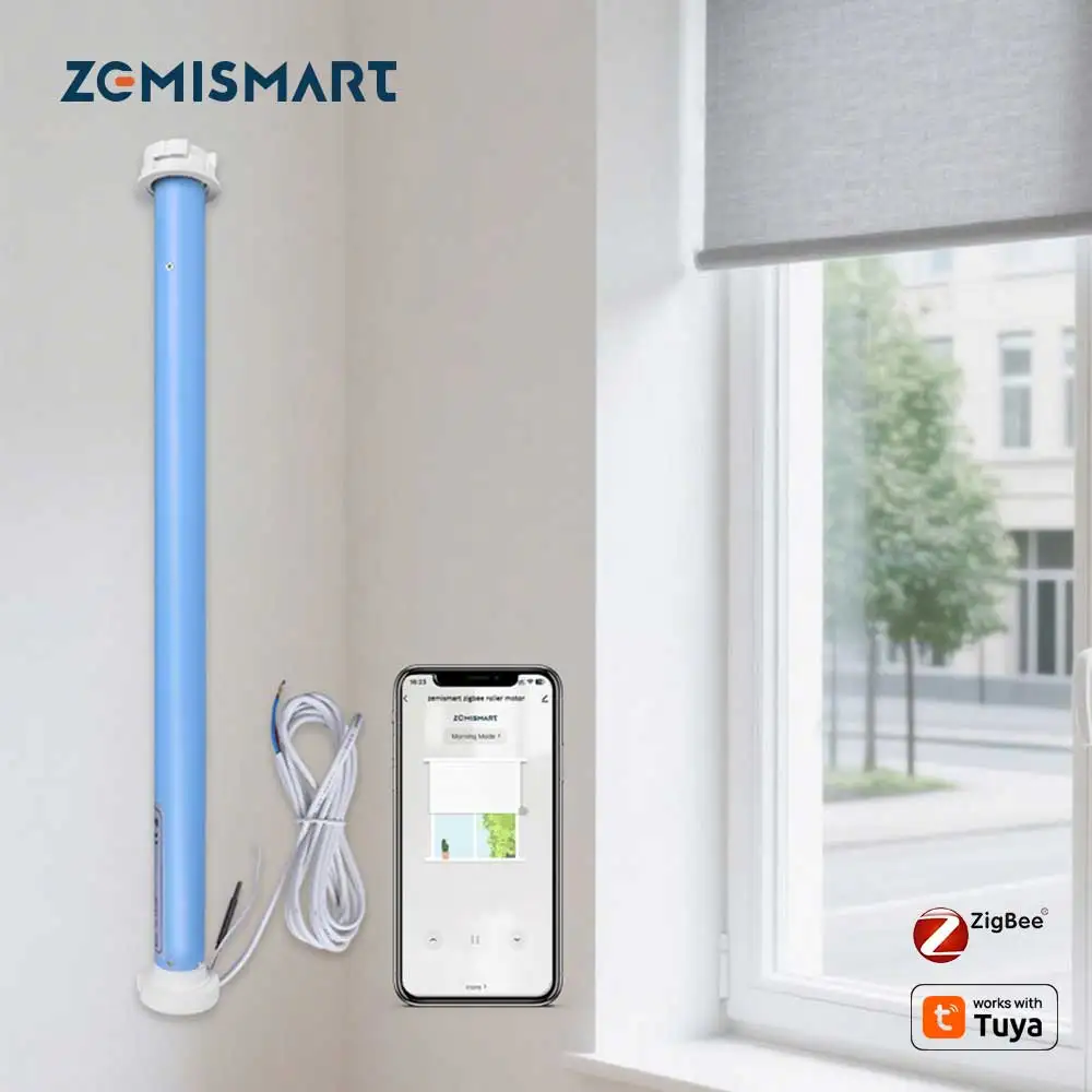 

Zemismart Zigbee Smart Electric Blinds Motor For 37 38mm Tube Alexa Google Home Voice Control Work with Tuya Homekit via M6 Hub