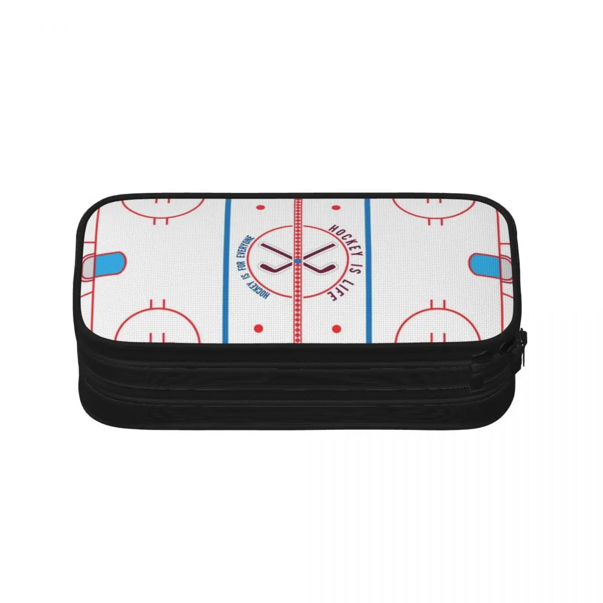 Hockey Is Life Rink Pencil Cases Large Storage Pen Bags Pen Box Pencil Pouch For Boys Girls Students Stationery School Office