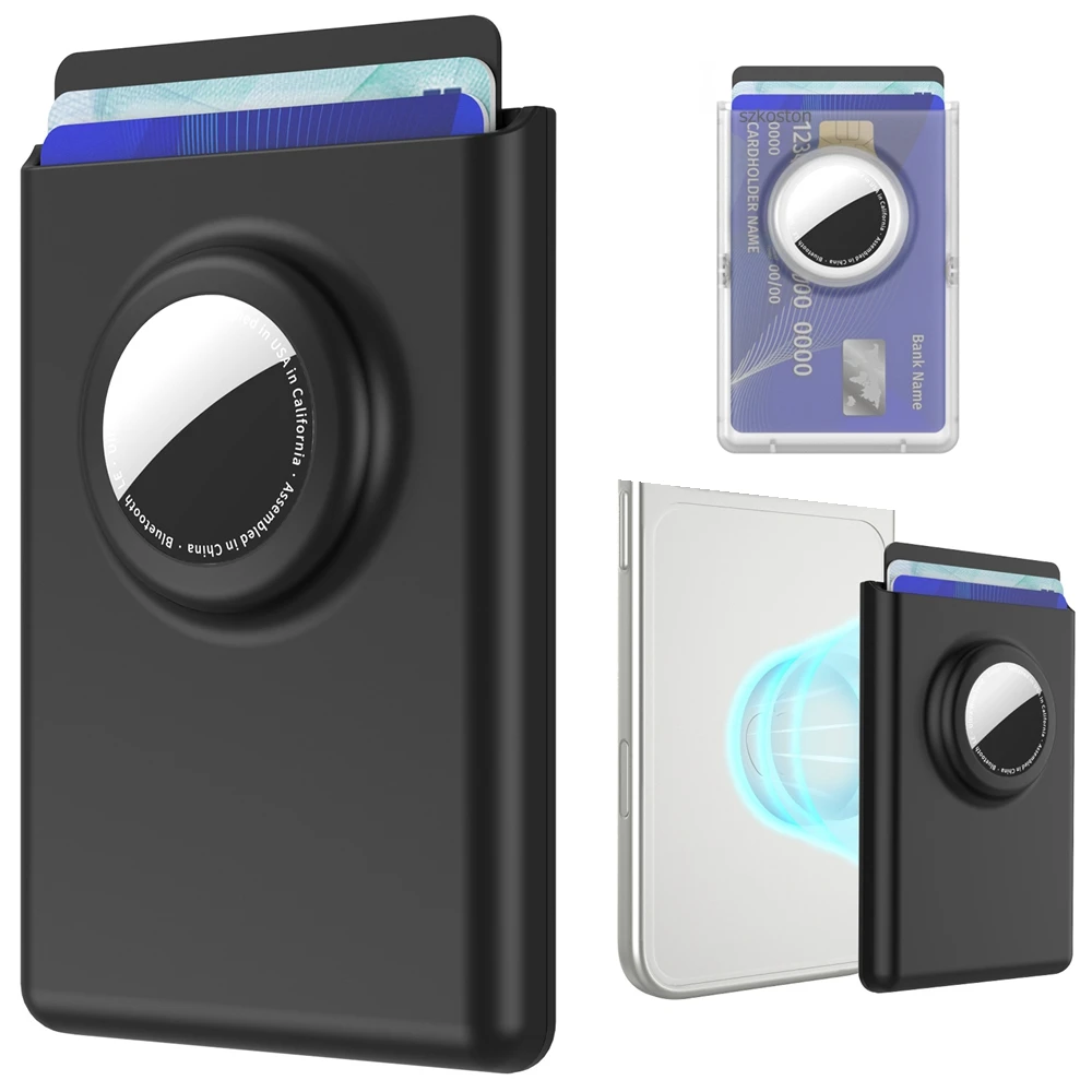 For Mag-Safe Magnetic Wallet with Airtag Holder Anti-Loss Tracking Slot for iPhone 17/16/15/14/13/12 Series Card Case