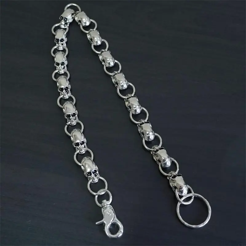 

Джинсовая цепочка в стиле хип-хоп, юбка, брюки, цепочка, готическая подвеска в виде черепа и головы, цепочка-бумажник с двойным