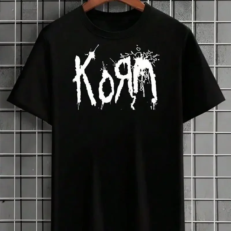 Korn Splatter Logo Rock and Roll Music Black T shirt Size S 5XL