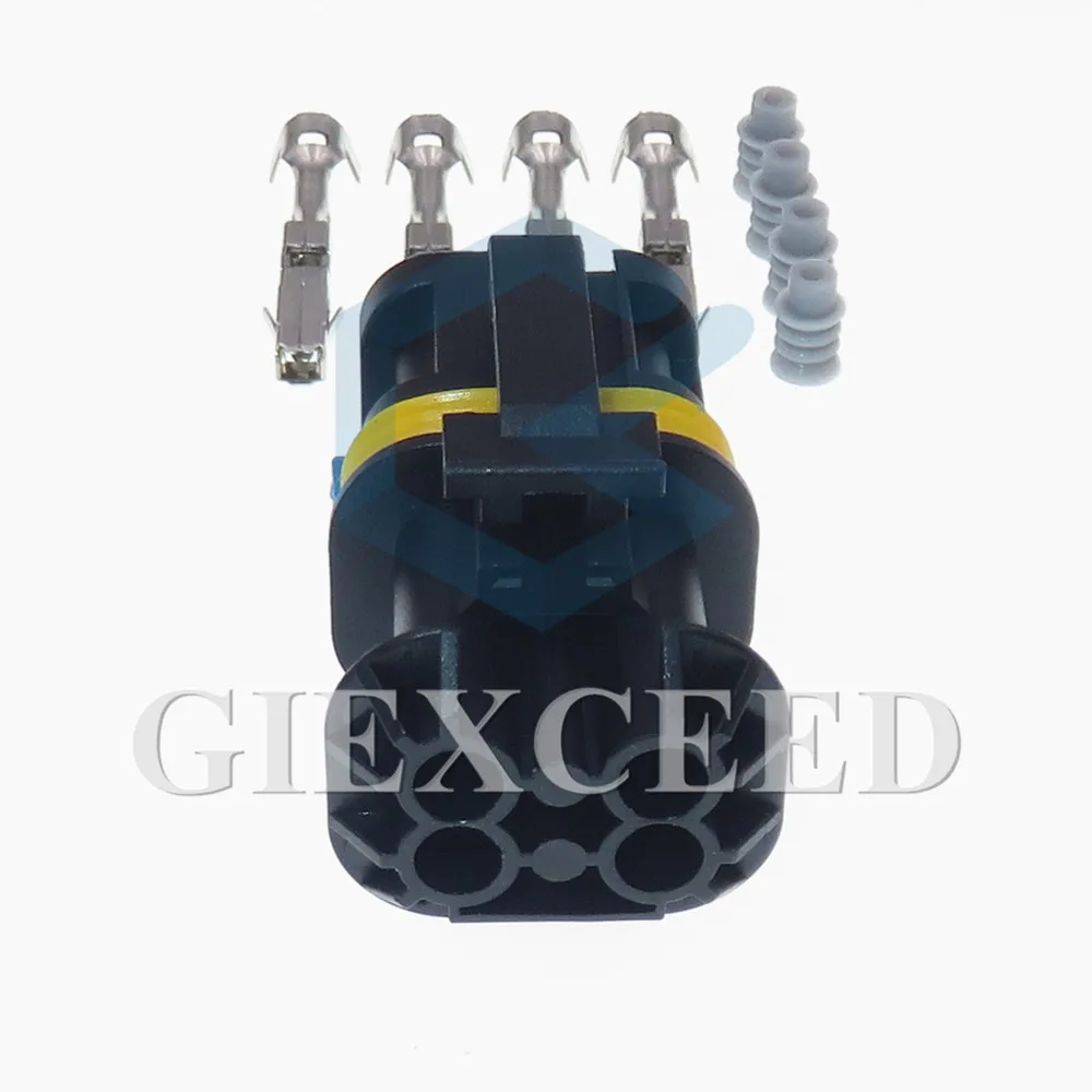 2 Sets 4 Pin AC Assembly 18284.000.002 Automobile Modification Plug Car Female Electric Wire Waterproof Socket Auto Parts