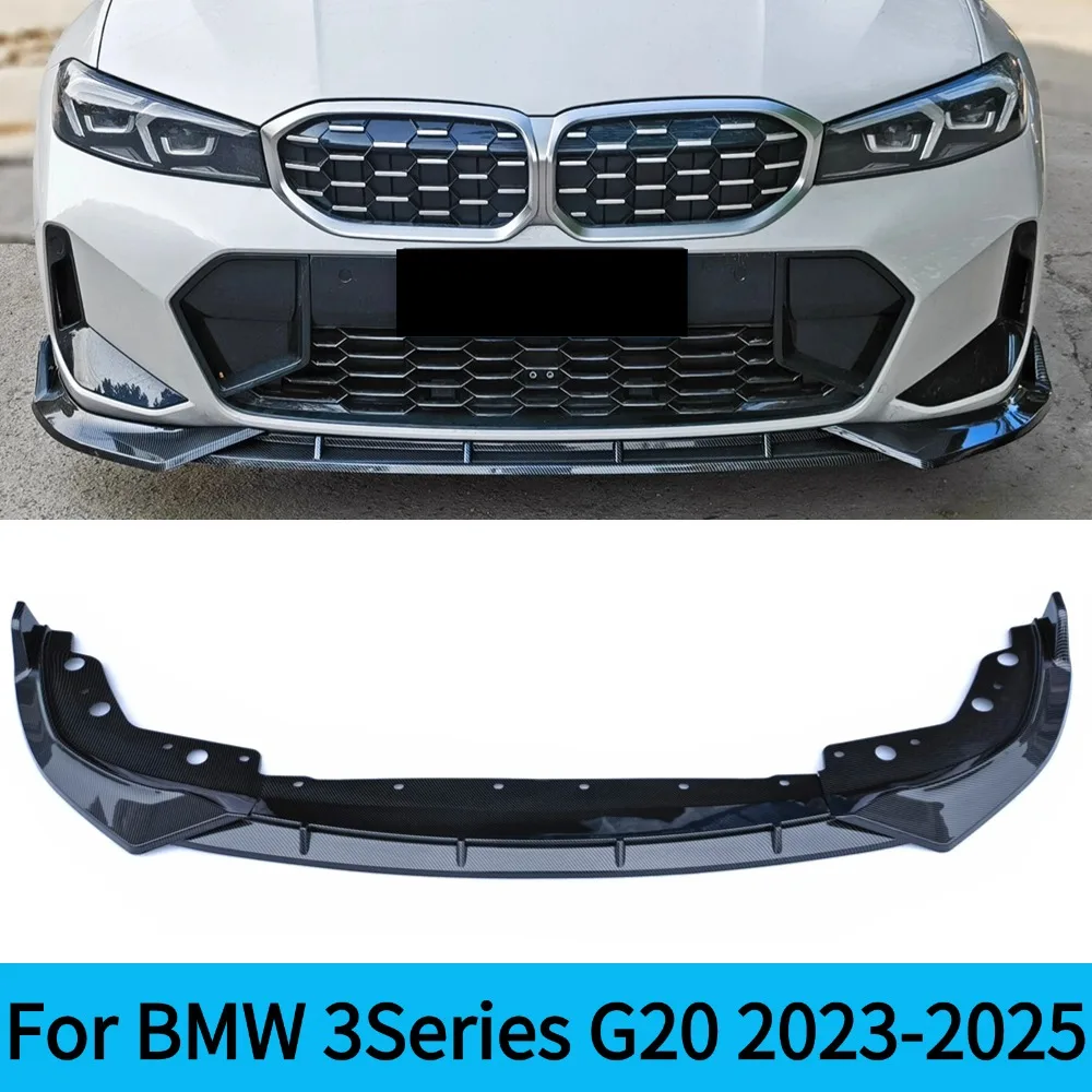 For BMW 3 Series G20 G21 2023 2024 2025 Bright Black Front Bumper Protector Lip Chin Splitter Tuning Accessories