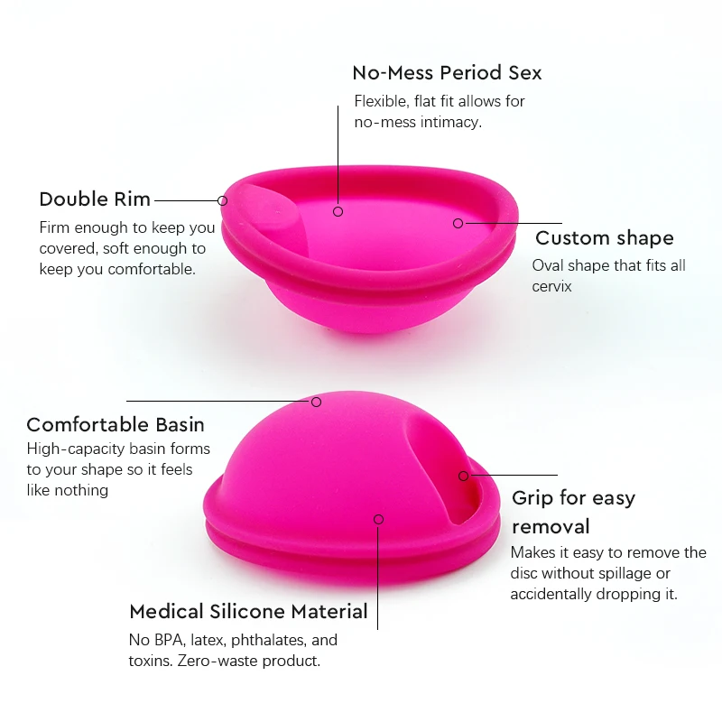 Menstrual Disc Kit With Sterilizer Female Soft Medical Silicone Period Menstruation Use Disk sterilization Container Case