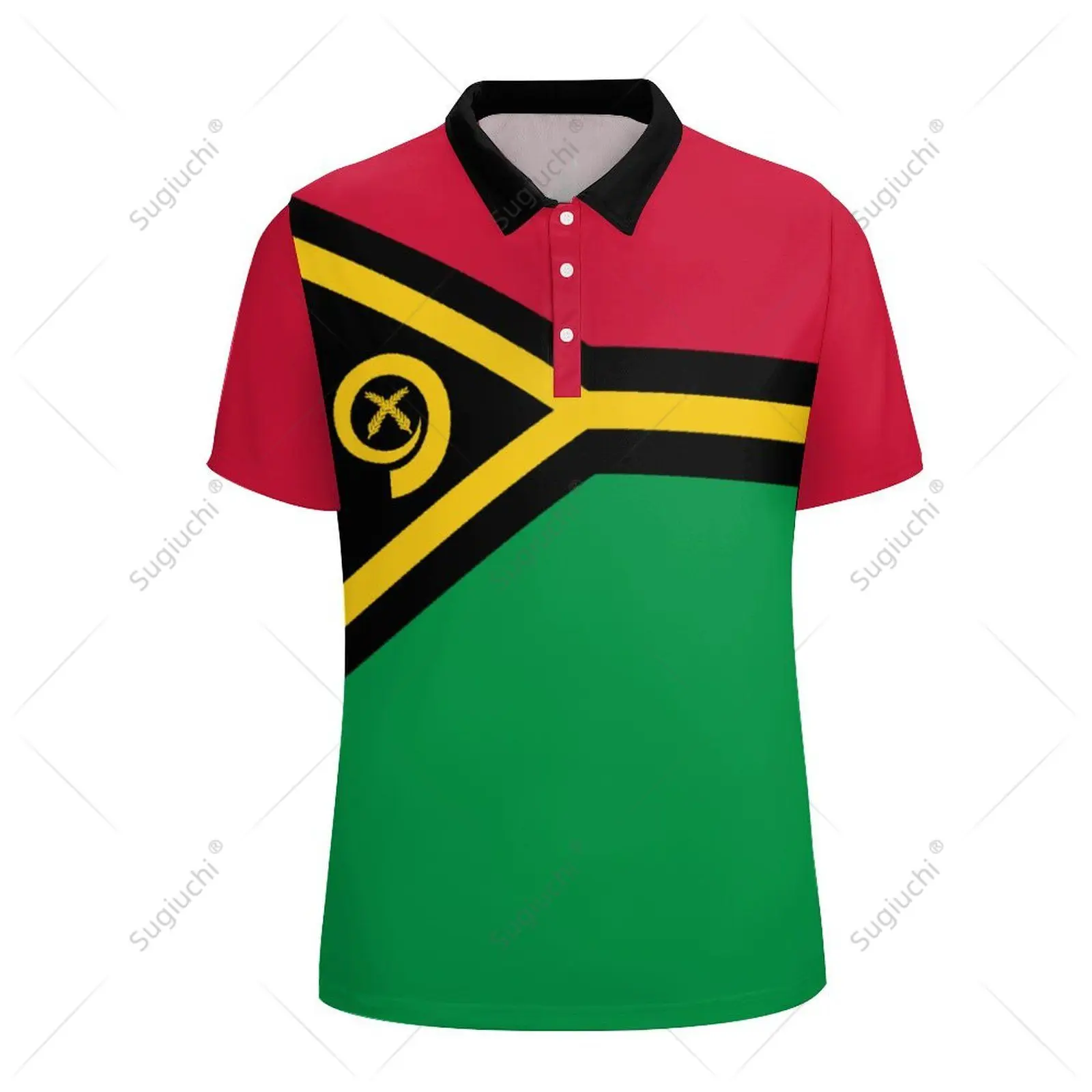 Unisex Polo Shirt Vanuatu Flag 3D Print Man Polo Fashion Clothing Tracksuits Short Sleeves