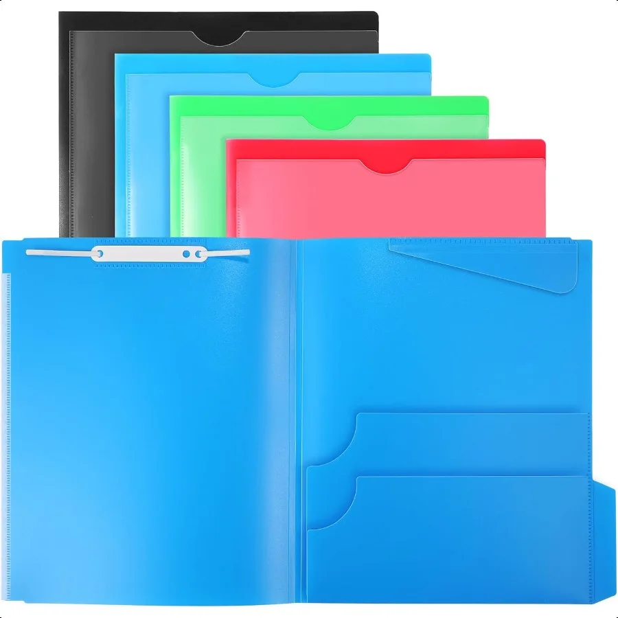 

Heavy Duty Plastic Pocket Folders with Customizable Cover Classification File Folders with 2 Top Fasteners 1 3cut Position Tabs