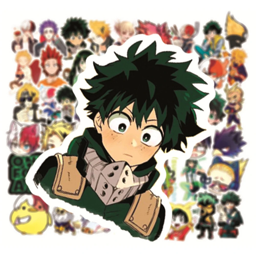 10/30/50pcs My Hero Academia Anime Graffiti Stickers DIY Phone Case Skateboard Scrapbook Fridge Cool Cartoon Waterproof Decals