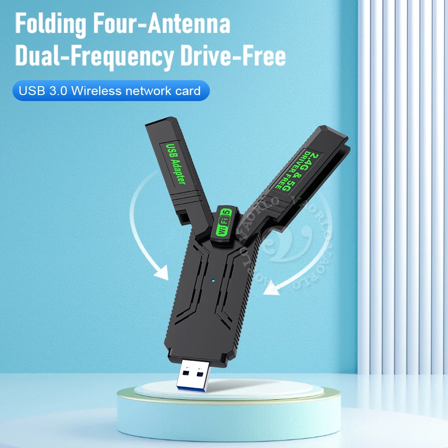 WIFI 5 USB Bluetooth 5.4 Adapter Dual-Band(2.4G/5G)1300Mbps WiFi 802.11ac Wireless Network Card Receiver for WinXP/7/8/8.1/10/11