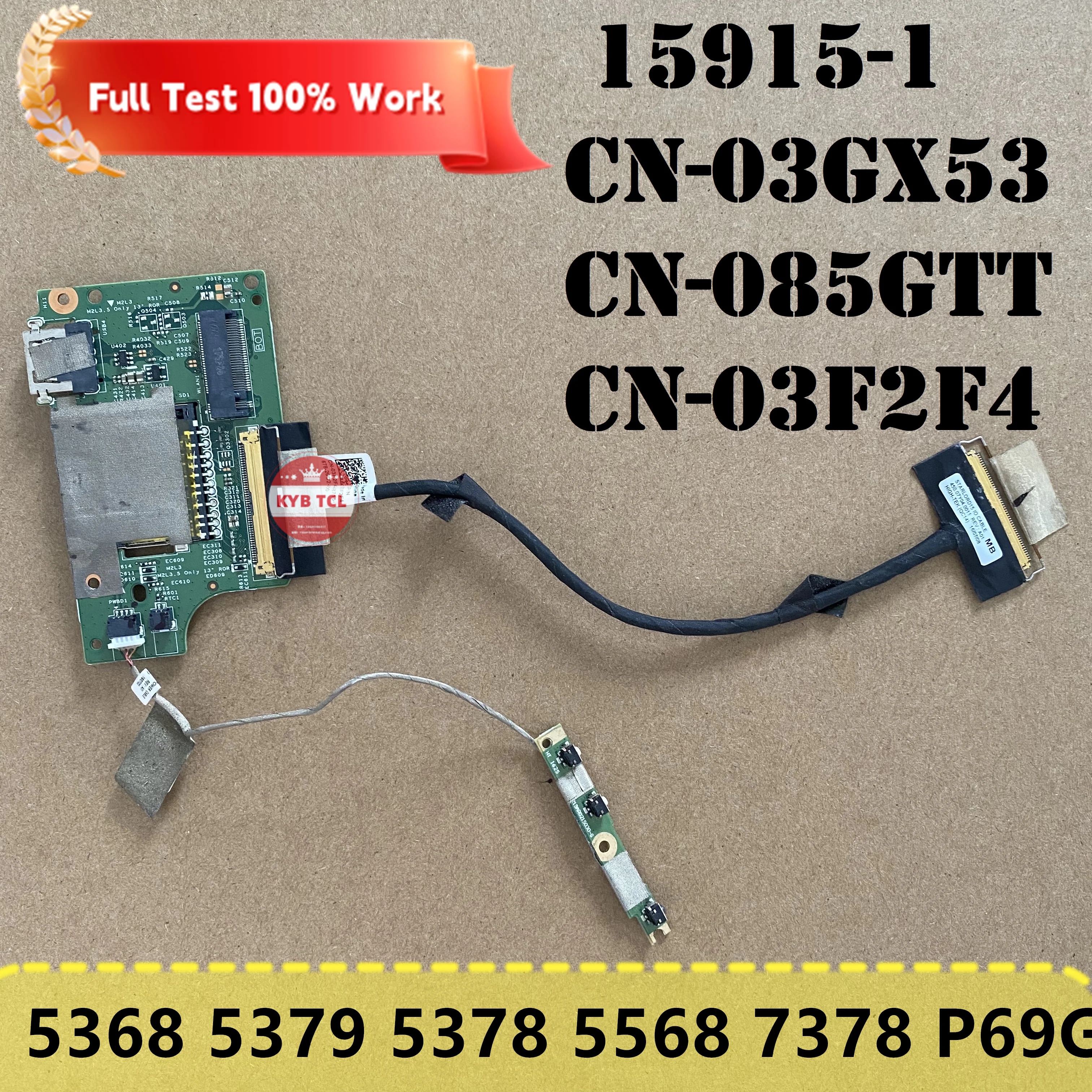 Laptop USB Card Reader IO Board Or Cable Notebook For Dell Inspiron 13 5368 5379 5378 5568 7378 P69G 03GX53 3GX53 15915-1 3F2F4