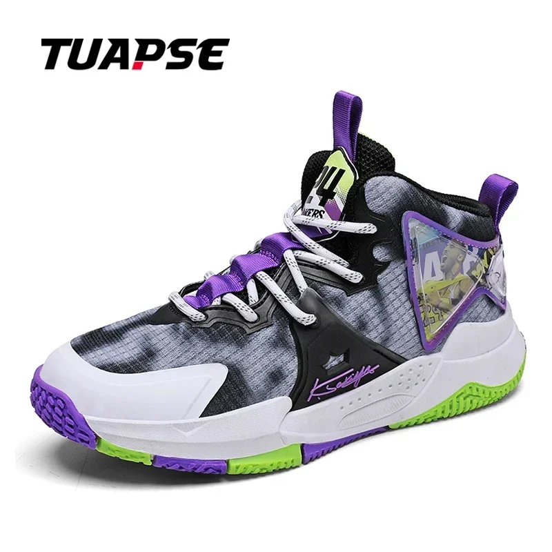 TUAPSE Children Sports Shoes Comfortable Fashion Field Indoor Rotating Button Training Basketball Shoes For Kids Size 31-40