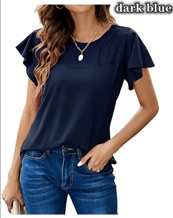 2023 Women New Top Fashion Loose Casual Simple Round Neck Short Sleeve Underlay T-Shirt Loose Versatile Solid Color Top