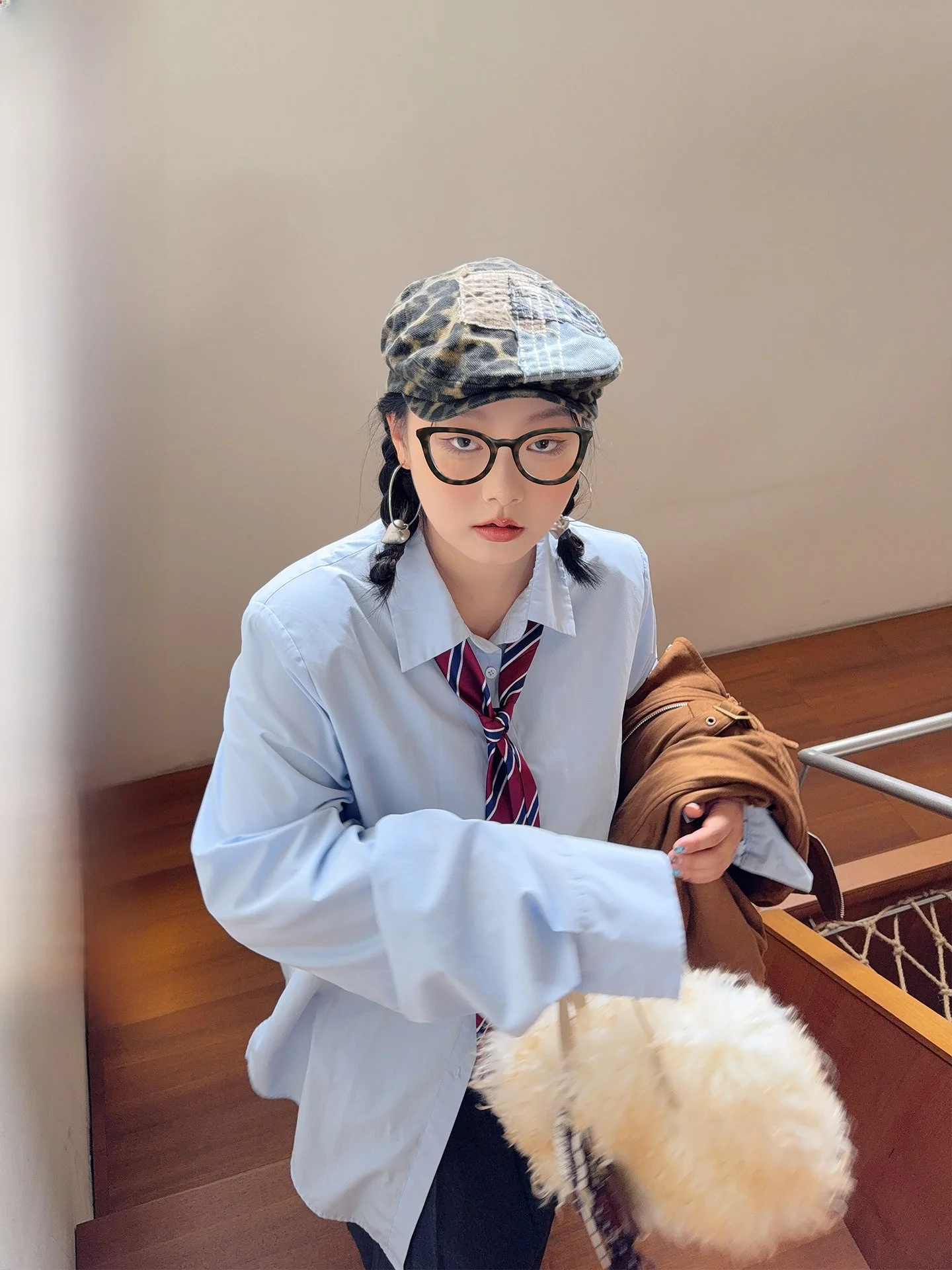 

plus Size Bananasve Anti-Wrinkle irt Women's Filled oulder Autumn Faion College Sle Versatile Cotton Polyester Blend