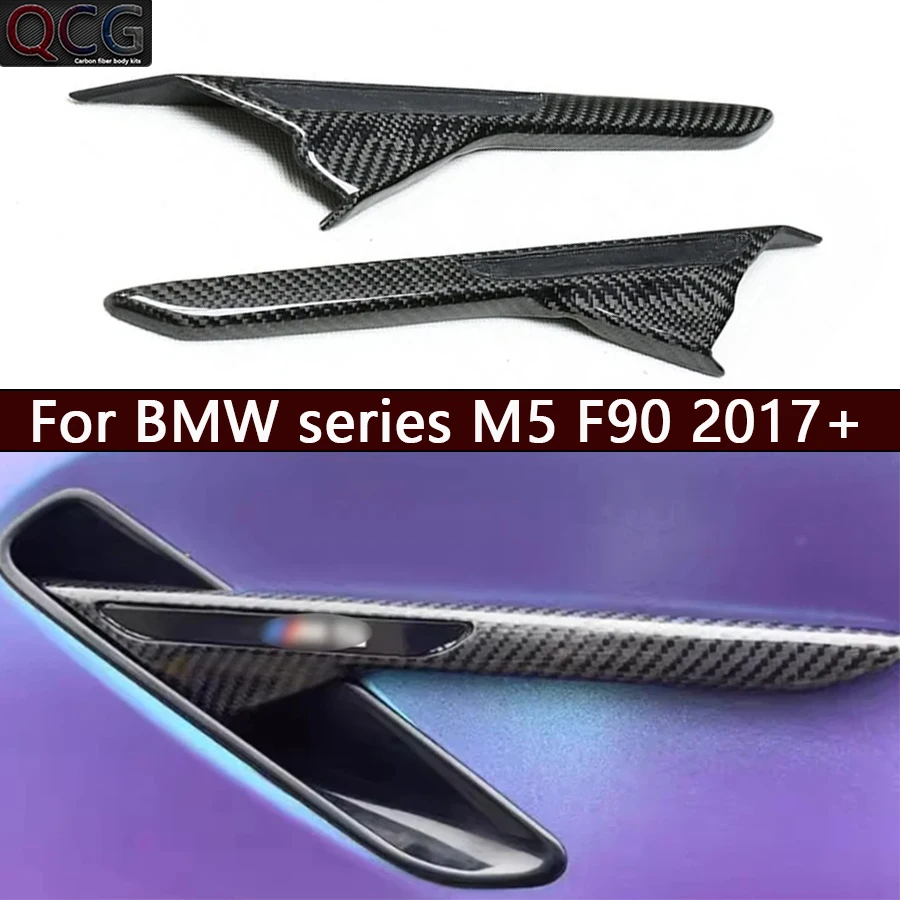 For BMW series M5 F90 2017+ carbon fiber leaf panel air vent side wind blade side decorative Upgrade Car Accessories Body Kit