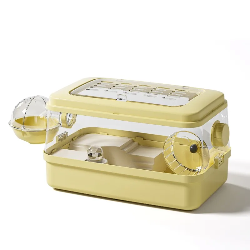 Golden Bear Dodging House Transparent Hamster Cage with Cage Landscaping Pet Supplies for Small Animals