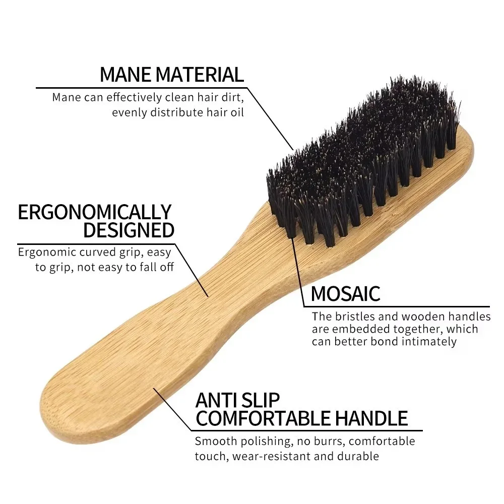 Boar Bristle Hair Brush Set, 1/3/4pcs