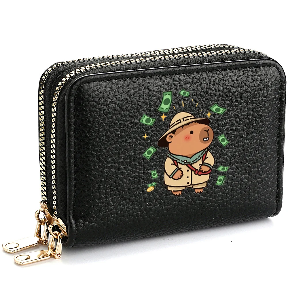 

Cute Capybara Coin Wallet Women's Fashion Short PU Leather Large-Capacity Portable Credit Card Holder And Zipper Wallet