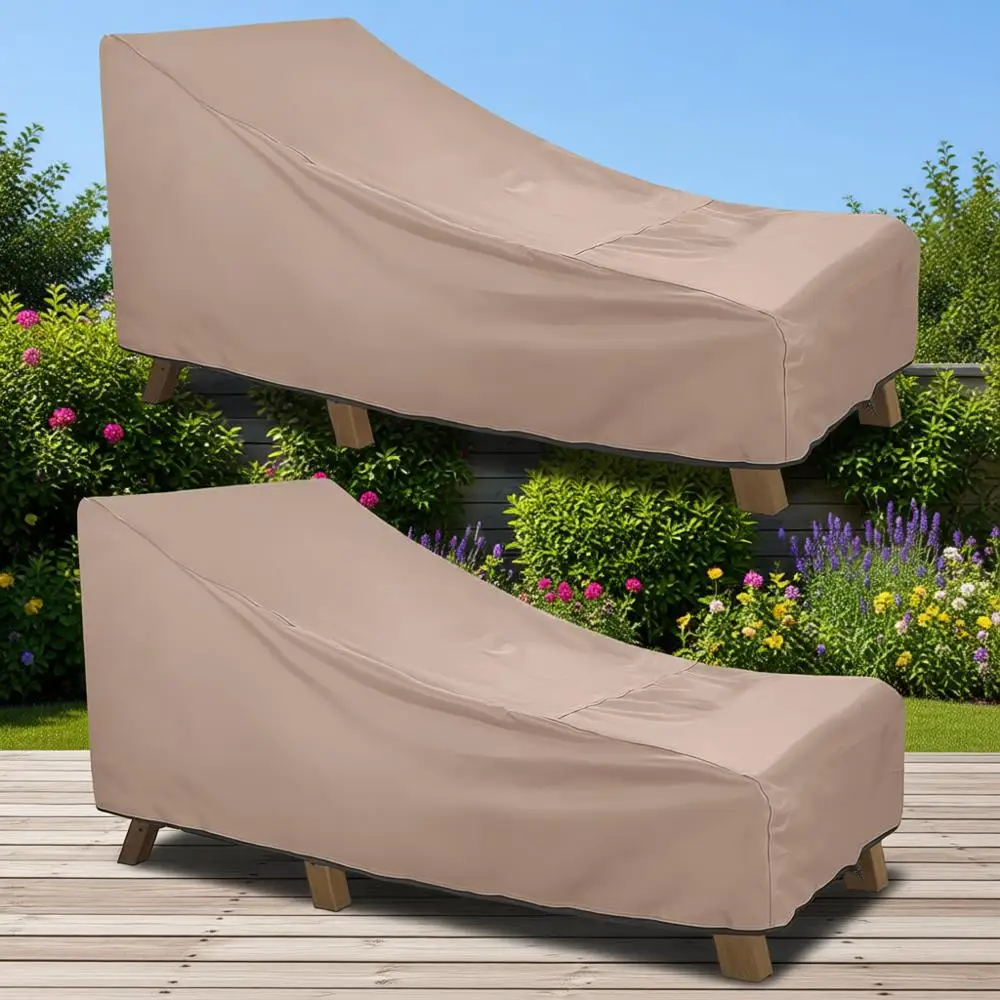 

Прочные водонепроницаемые чехлы для садовых шезлонгов (2 шт.), 64 длина x 28 ширина x 30 высота дюймов