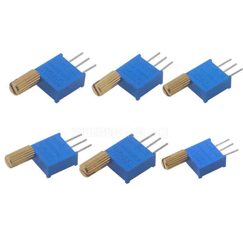 マルチターン調整可能ポテンショメータ,メタルシャフト,ロングハンドル,3296W, 5個