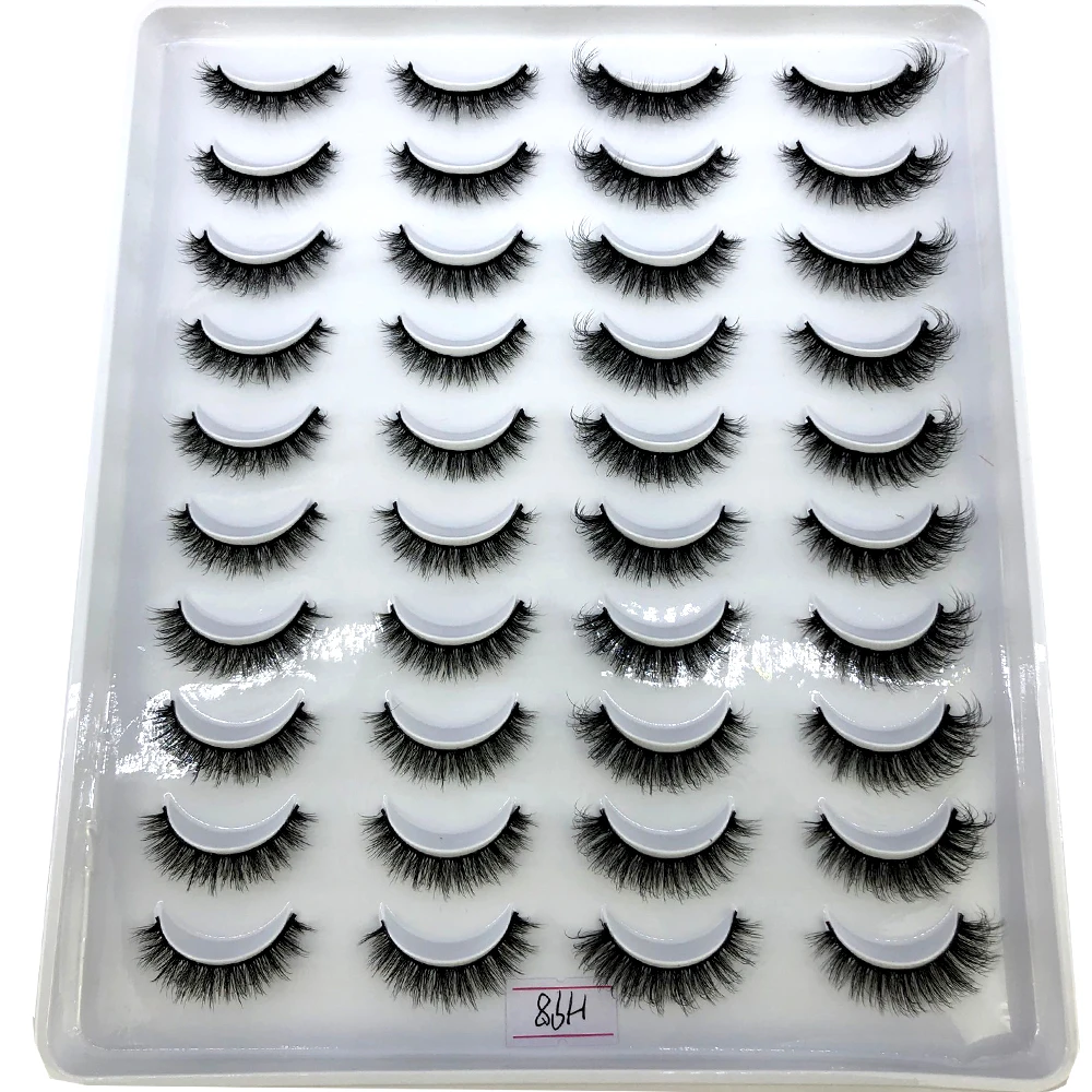 20 Pairs 3D Faux Mink Lashes Natural False Eyelashes Dramatic Fluffy Soft Wispy Volume Cross Reusable Eyelash MaKeup Tools