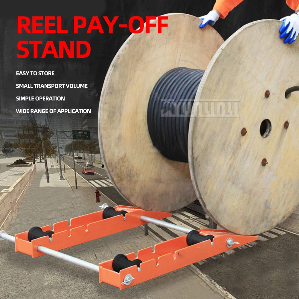 20276 300-1000mm Cable Wire Pay-off Stand Orbital Cable Payout Base Tool Foldable Fiber Optic Cable Rolling Trough Base TYX-1