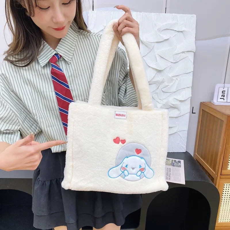 Sanrio hello kitty handbag new large capacity cartoon shoulder bag fashion kuromi bento bag girls makeup bag