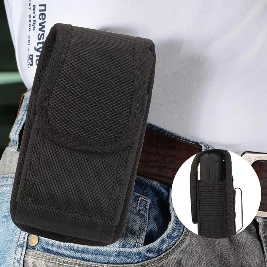 For Nokia 2760 2720 Flip Leather Case Phone Pouch For Alcatel Go Flip V/4/3Flip Belt Clip Waist Bag Universal