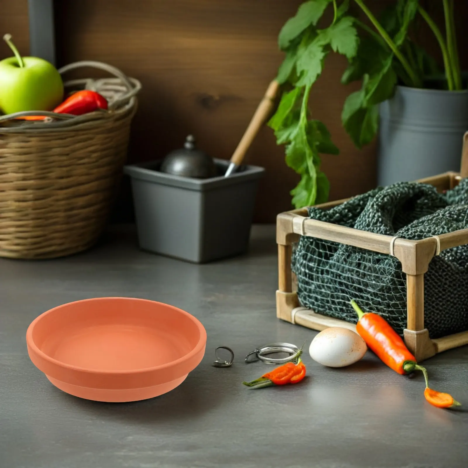 5Pcs Terracotta Drainage Trays Round Red Clay Pot Saucers Flower Planter Plates Water Catchers Indoor Outdoor Garden