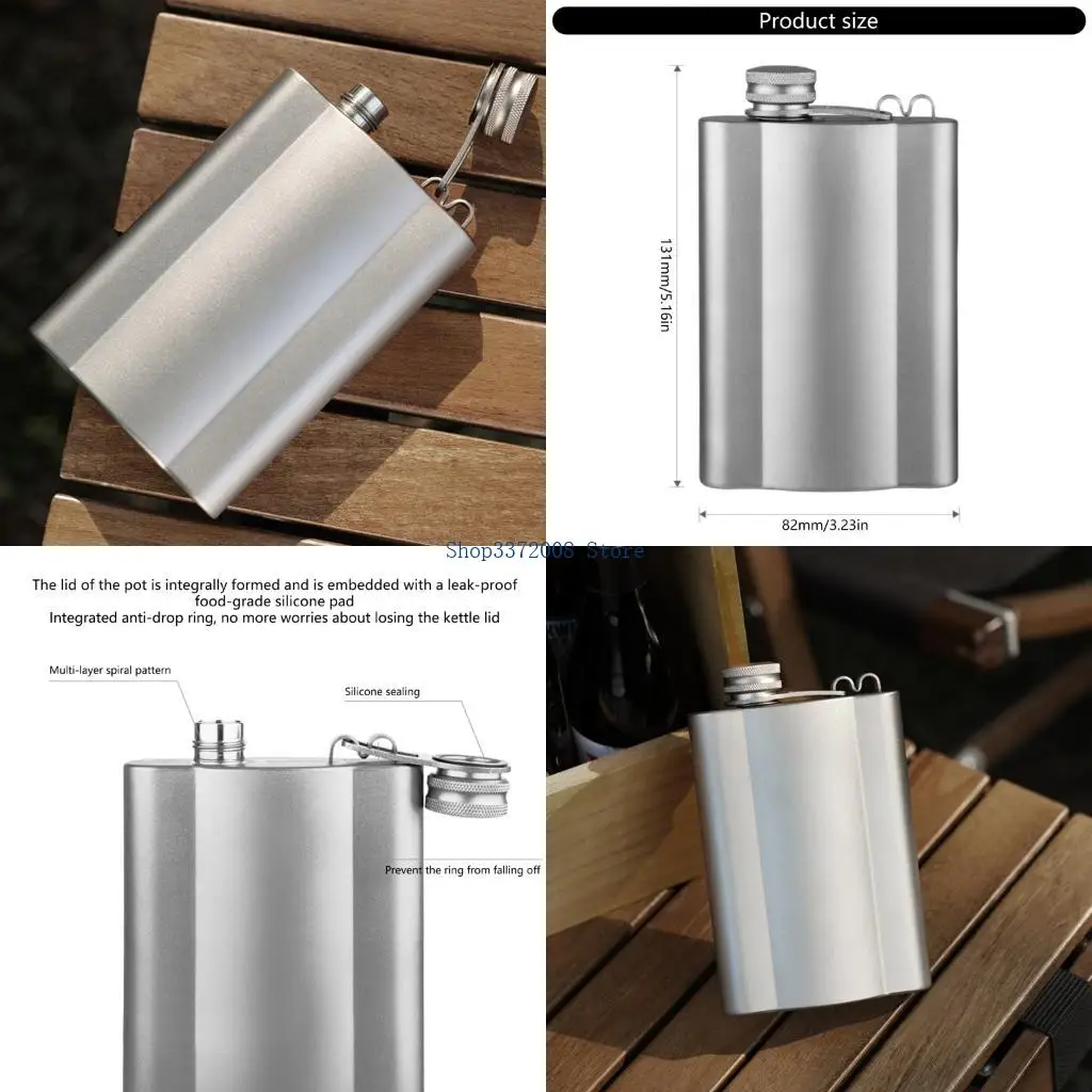 

Titaniums Travel Flask with Flat Ergonomic 180ml Camping Liquor Container