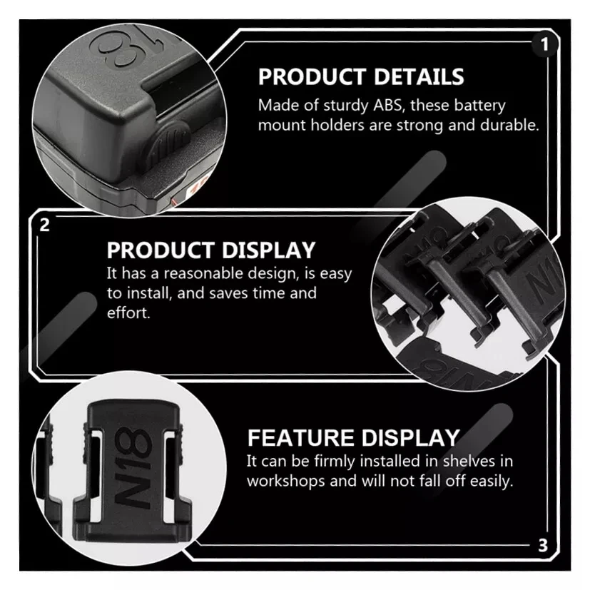1/5/10PCS Tools Power Battery Mounts Storage Stand Holder Battery Hold Shelf Rack Storage Case for Makita/Bosch 18V 14.4V