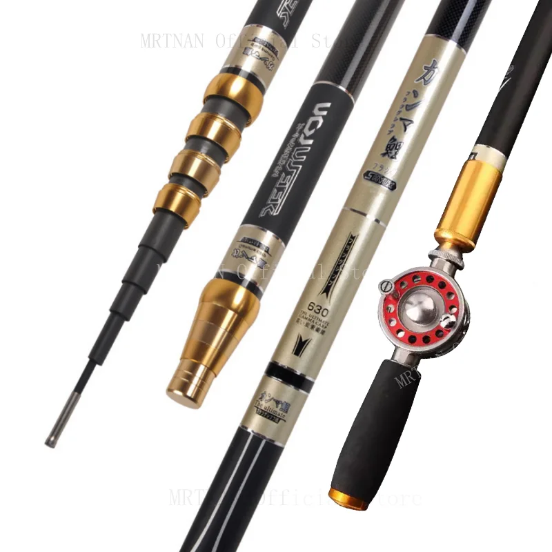 4,5 m/5,4 m/6,3 m/7,2 m/8,0 m Position einstellen super leicht lange harte Kohle faser Hand Angelrute Teleskop Angelrute Strom