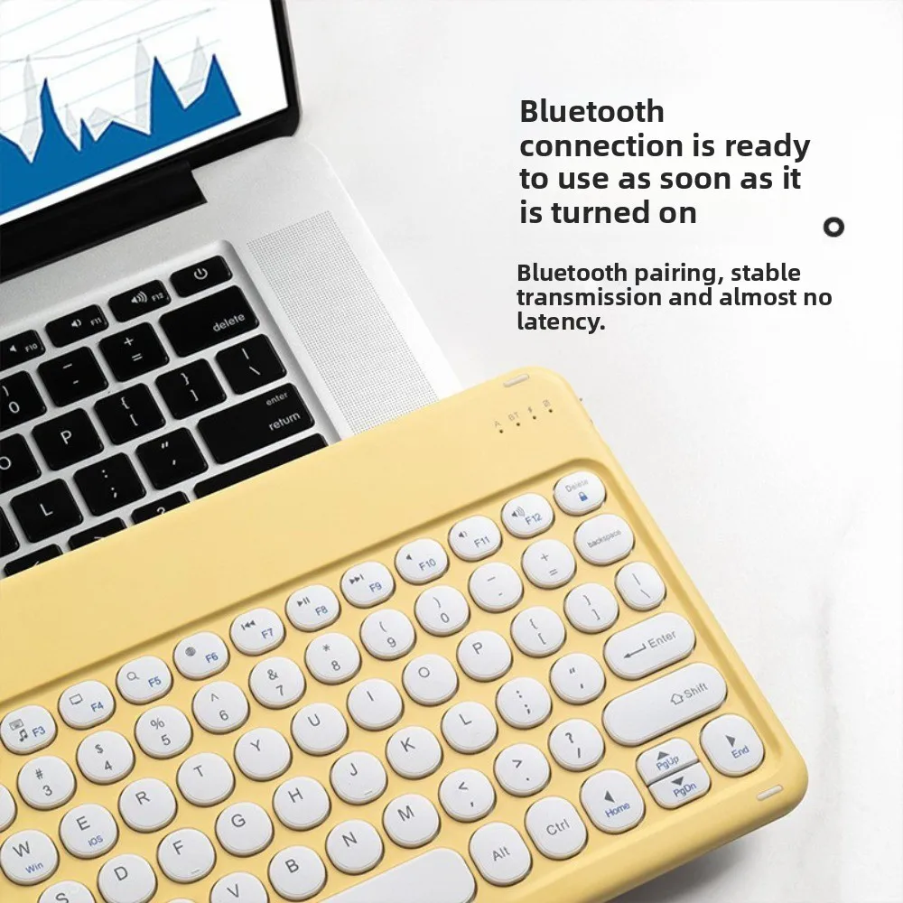 Keyboard Bluetooth 10 Inci Mini Keyboard Nirkabel Isi Ulang Ringan Portabel Keyboard Portabel untuk Penggunaan Seluler