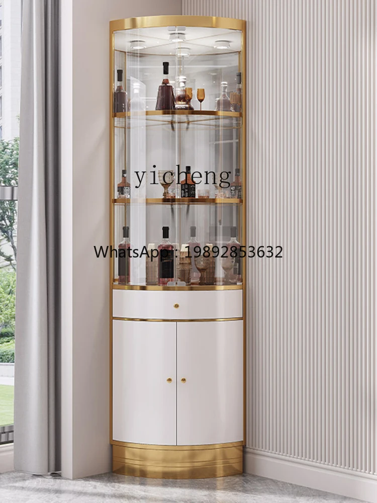 LYY مثلث خزانة مشروبات زجاجية عرض غرفة المعيشة المنزل شقة صغيرة ضوء فاخر الراقية جديد #4