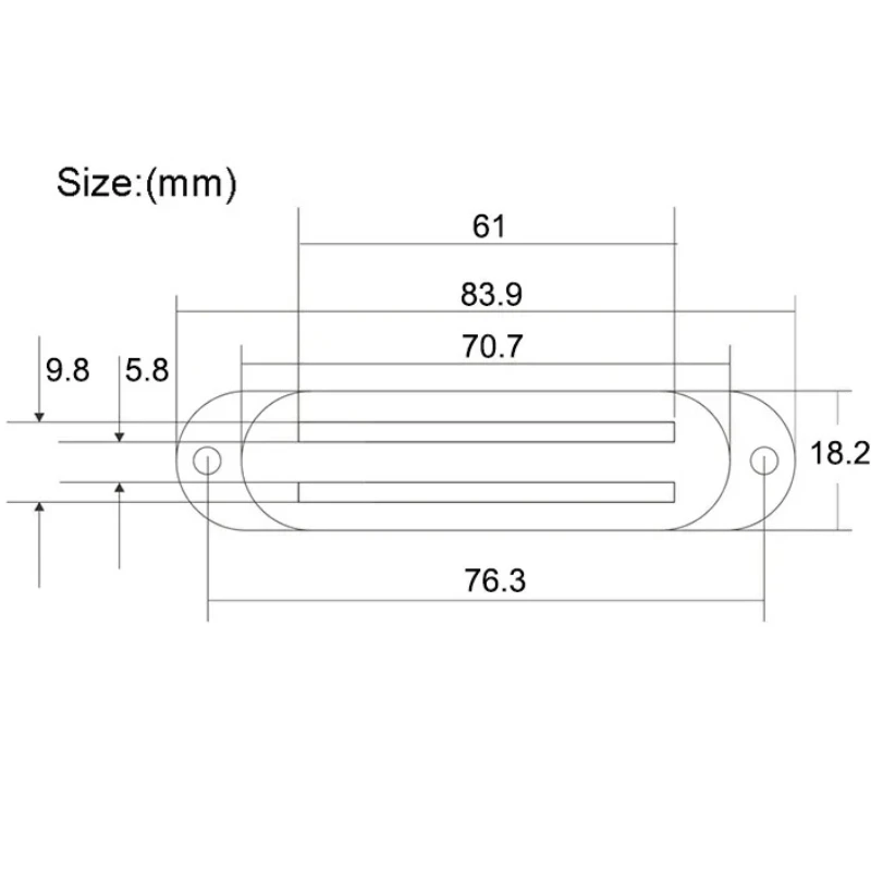 3Pcs Plastic 82x18.5MM Dual Rail Electric Guitar Pickup Covers Two-line Pickup Covers 14 Colors for Choosing