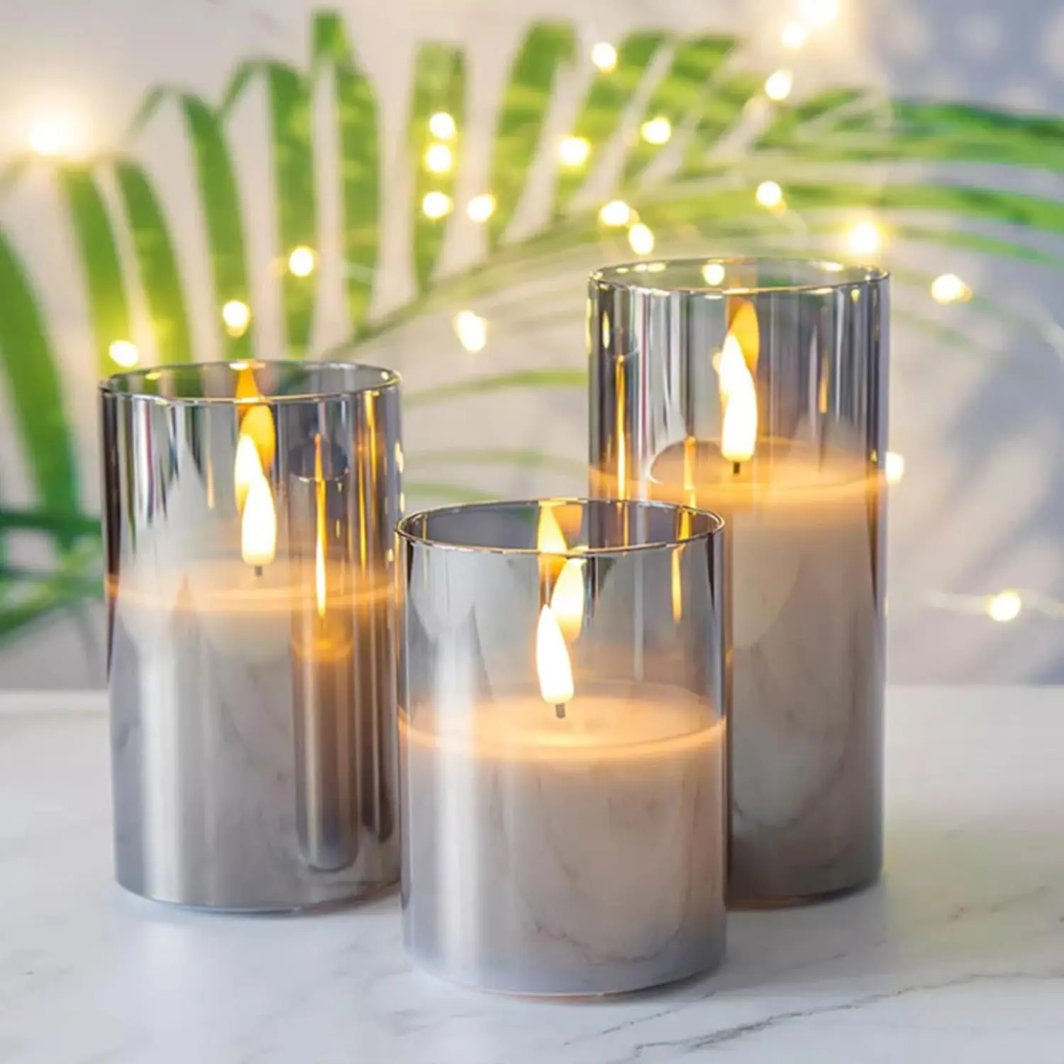 Candele LED senza fiamma a batteria con telecomando e timer, candele di cera di simulazione Luce tremolante di colore caldo per il festival