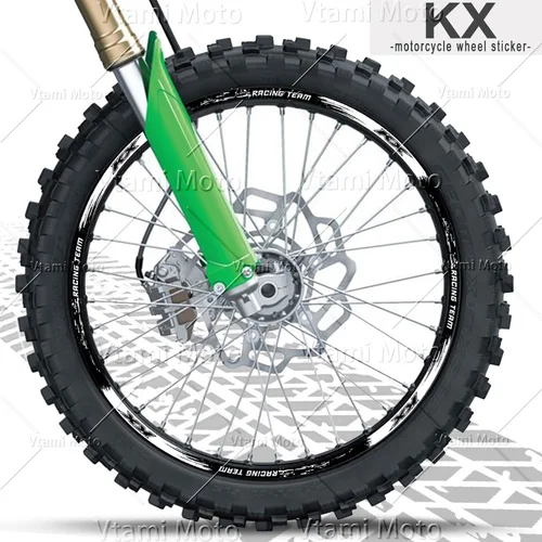 Imagen 2 del producto Pegatina reflectante para rueda de motocicleta, calcomanías de llanta de Motocross para KX 450, 125, 500, 250X, 450X, KX450SR, KX250F, KX450F