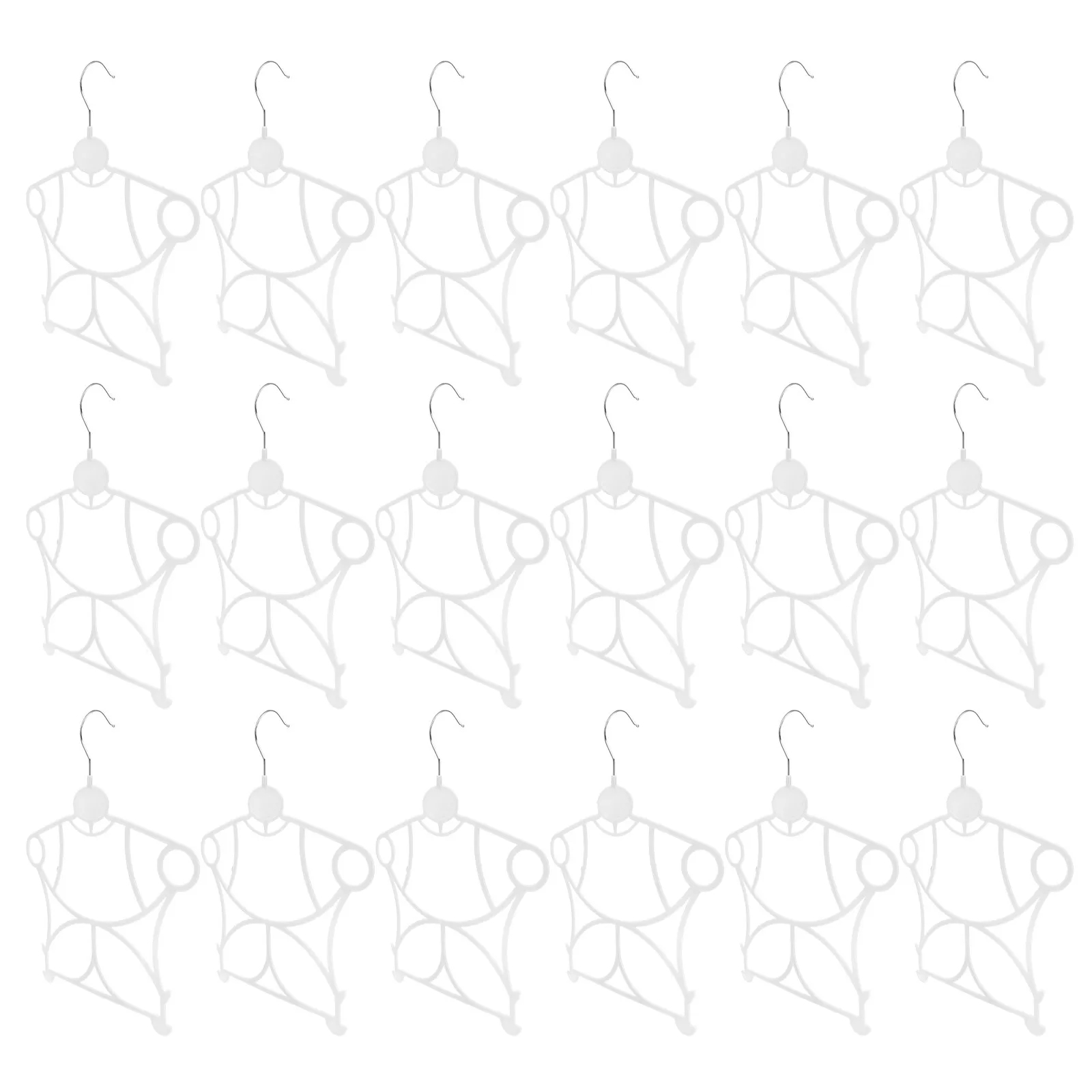 

20 шт. детских вешалок для одежды, белые пластиковые вешалки для детей, экономящие место, органайзер для детской комнаты, для младенцев и малышей