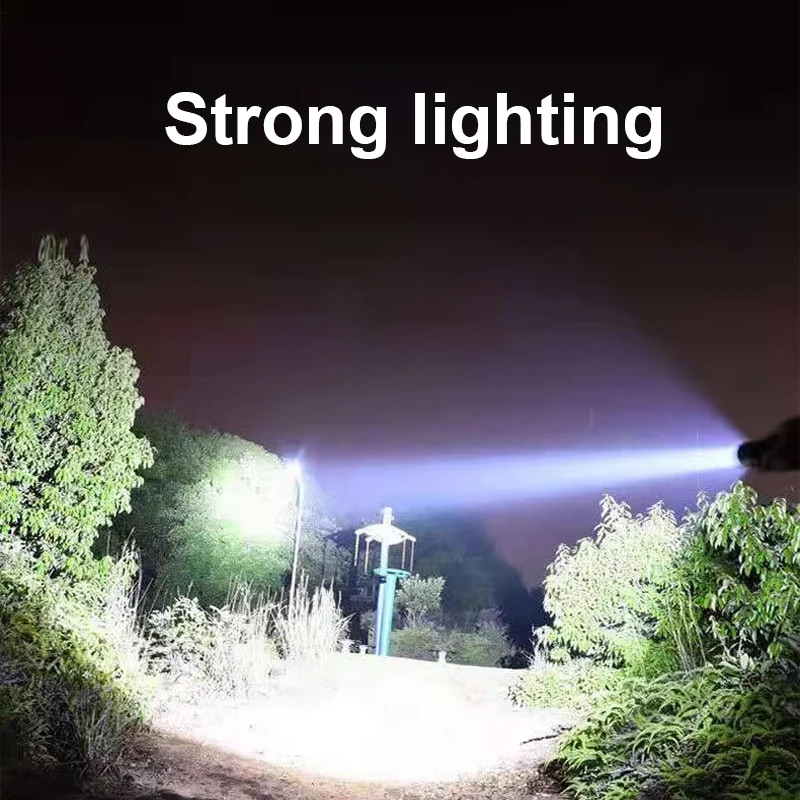 5000LM Super USB Rechargeable Flashlight Ultra Powerful Tactical Torch Zoomable Strong Lamp Waterproof Emergency Camping Fishing