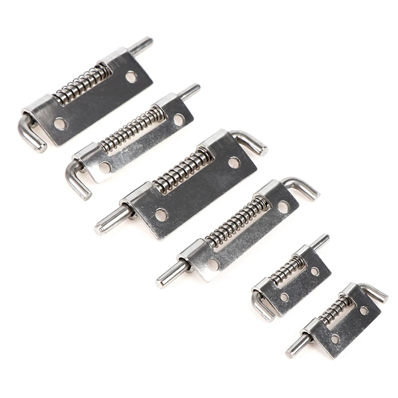 1pc 304 Stainless Steel Loaded Hinge Security Spring Bolt Barrel Latch Hardware