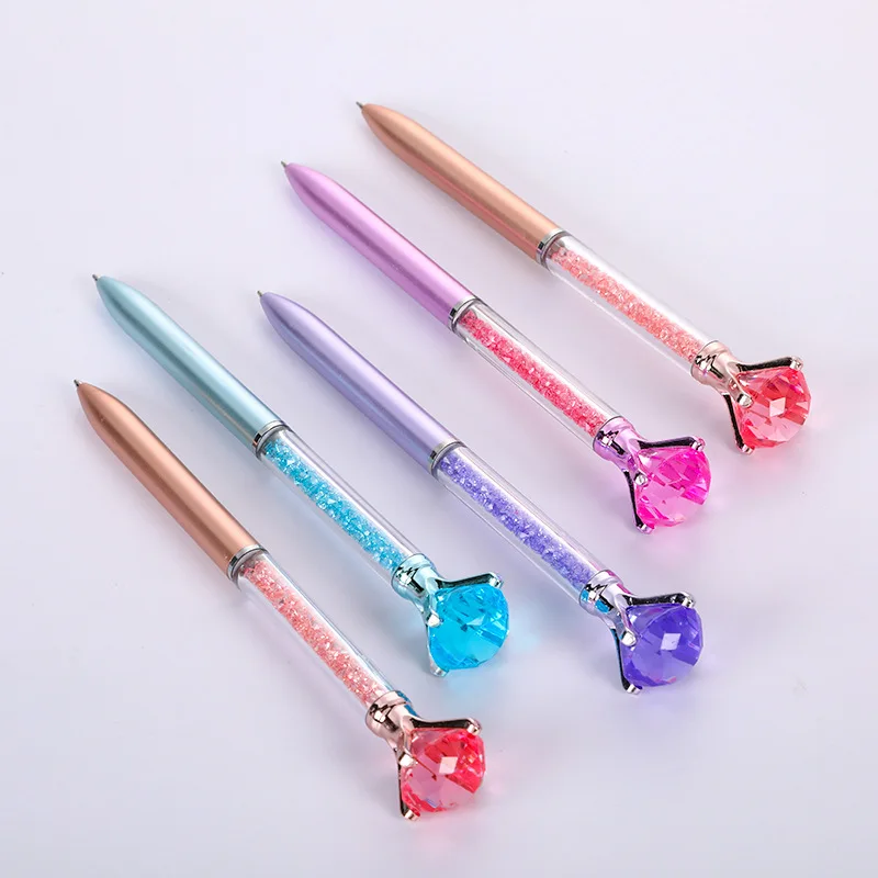 

Big Diamond Ballpoint Pen Rotating Ball Pens Quicksand Rotary Ball Pens Crystal Gem Ballpoint Pens Student Prize