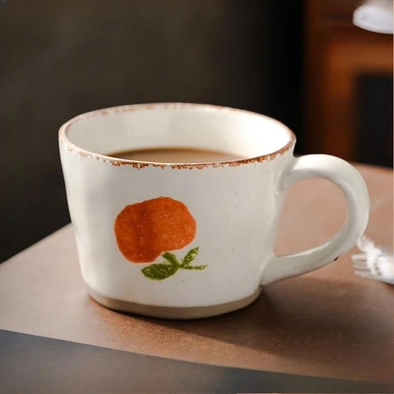 

Ceramic Hand-painted Mug Minimalist Nordic Creative Personalized Water Cup High Temperature Resistance Coarse Ceramic Coffee Cup