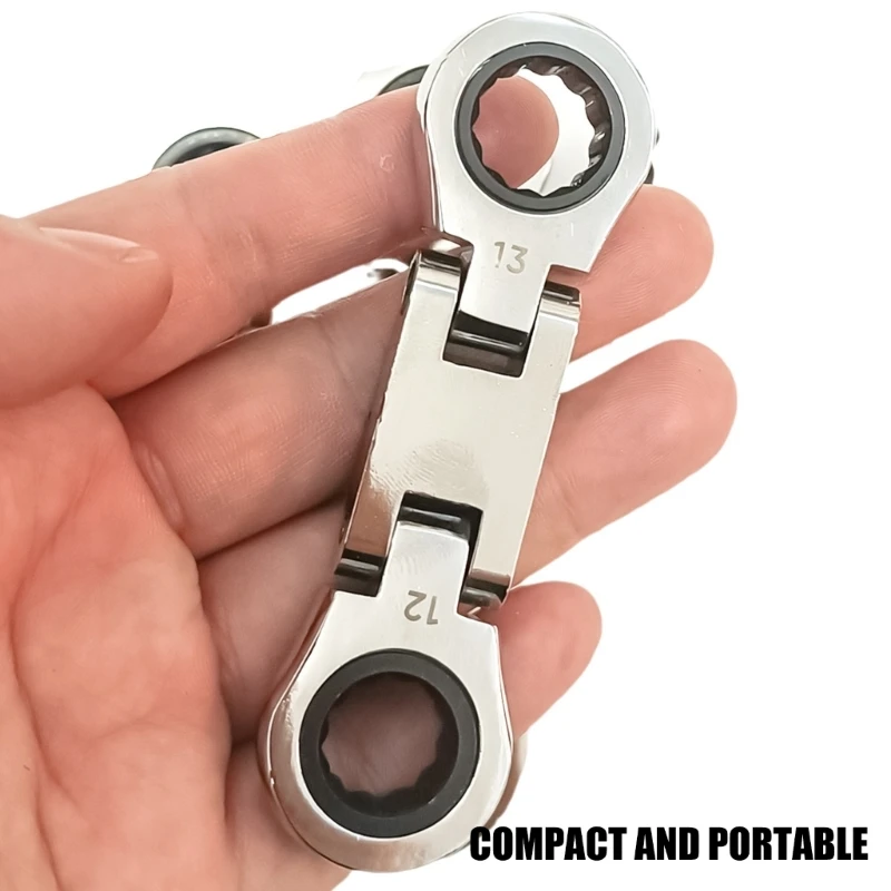 5-teilige Ratschenschlüssel-Doppelend-Ratschenschlüssel mit flexiblem Kopf