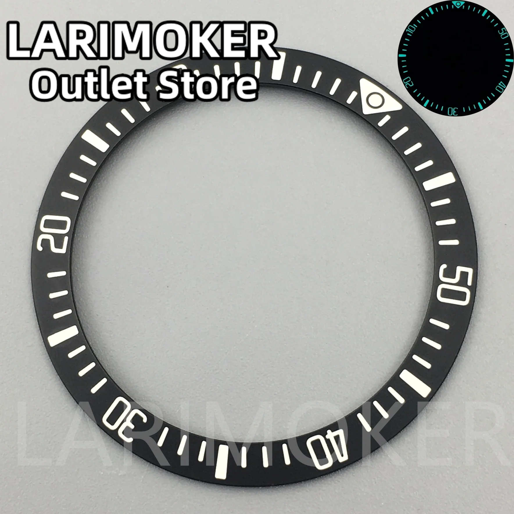 LARIMOKER 38 مللي متر إطار سيراميك مضيء عالي الجودة منحدر إدراج علبة الساعة أجزاء إكسسوارات الساعة